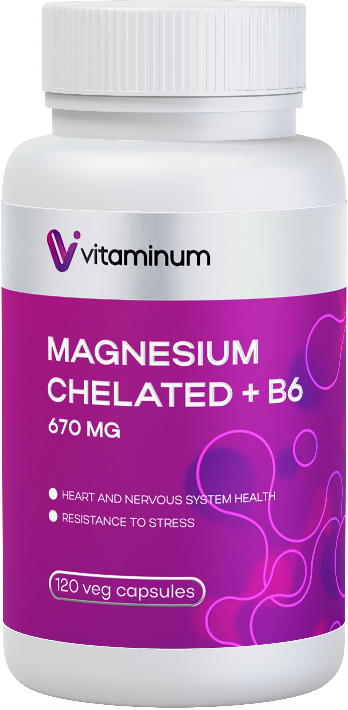  Vitaminum МАГНИЙ ХЕЛАТ + витамин В6 (670 MG) 120 капсул 800 мг  в Северске